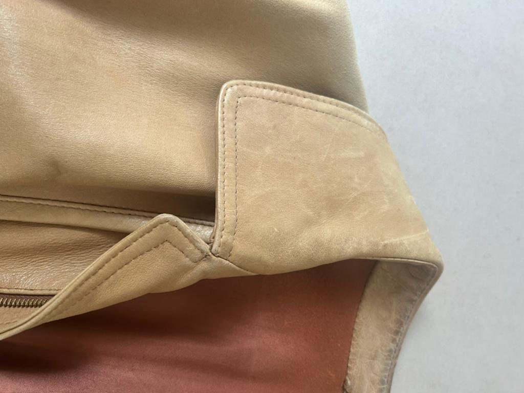 Vintage Ledermann Leren Jas Jaren '70/'80, Ophalen of Verzenden, Gedragen, Beige