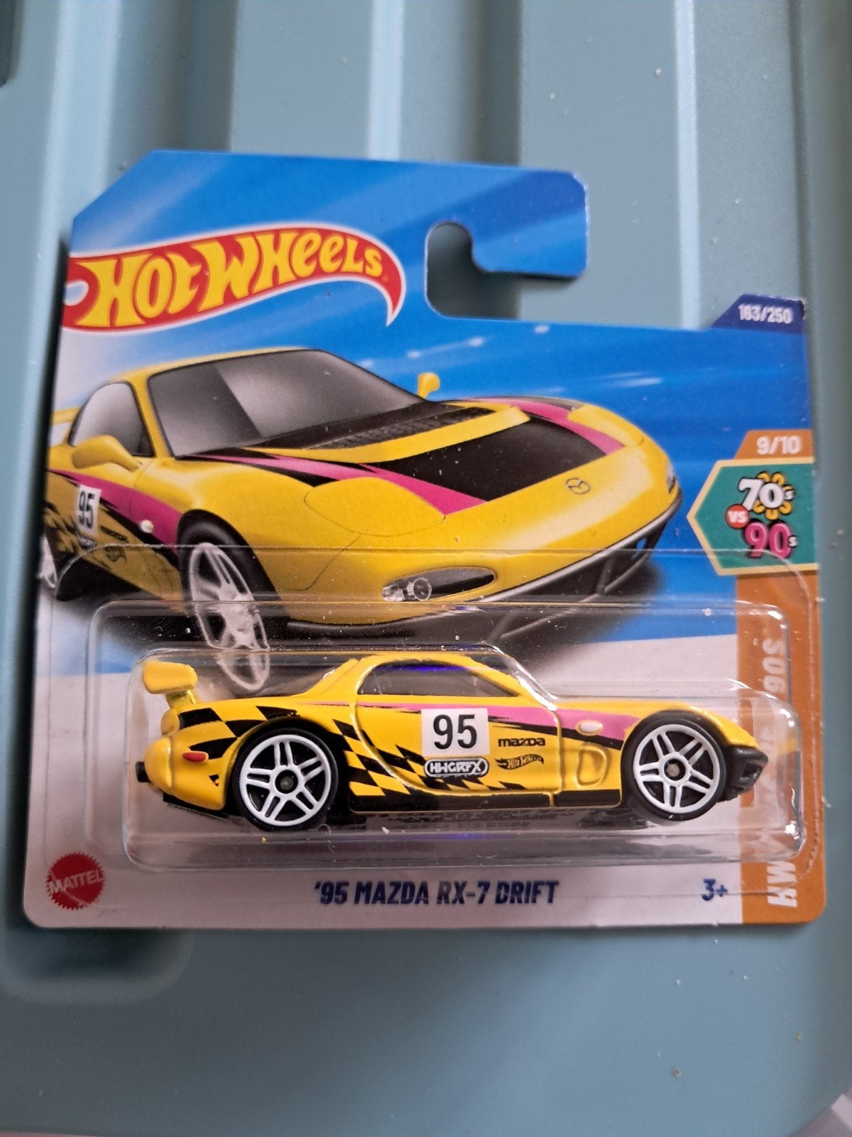 Hot Wheels 95 Mazda RX-7 Drift geel nieuw in verpakking, Ophalen of Verzenden, Nieuw, Auto