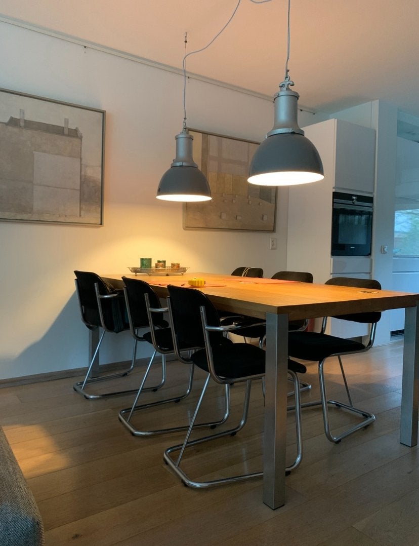 De Wit ( Gispen look) eetkamerstoelen, Ophalen, Zo goed als nieuw, Zwart, Stof