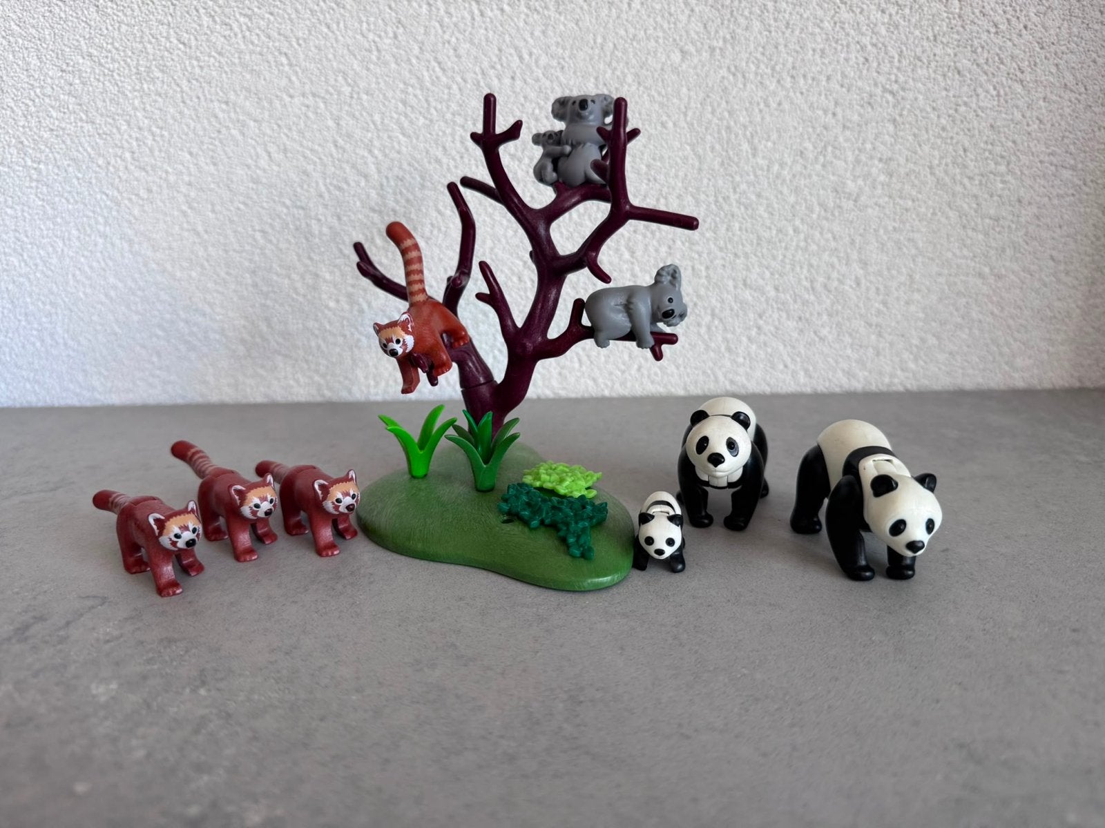 Playmobil Dieren: Panda's, Rode Panda's en Koala's met boom, Wild life, Gebruikt, Complete set, Ophalen of Verzenden
