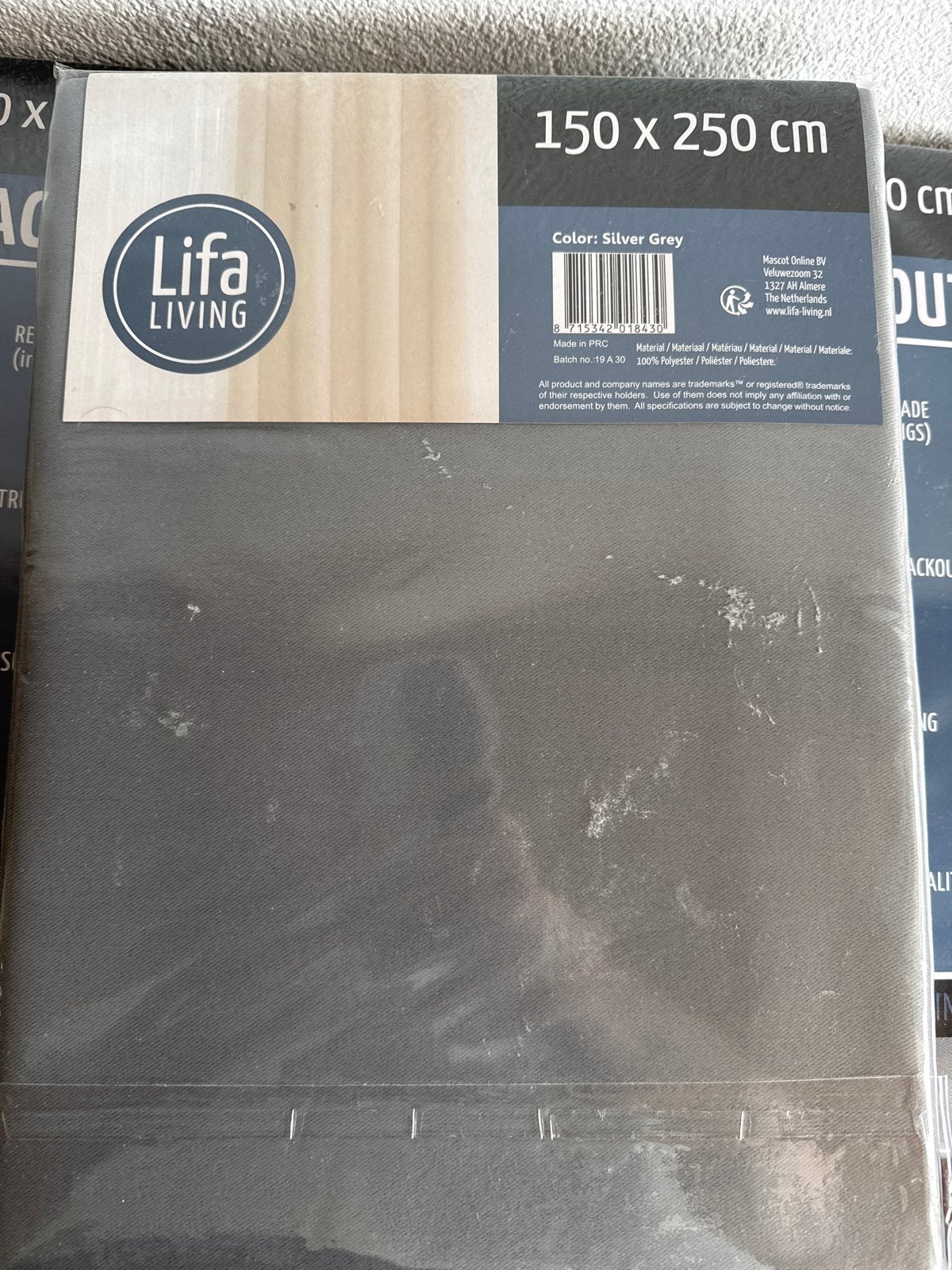LIFA Living Verduisteringsgordijn met ringen - Zilver Grijs, Inclusief montageonderdelen, LIFA Living, Nieuw, Ophalen of Verzenden
