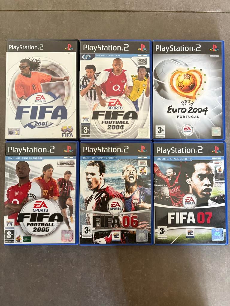 FIFA PlayStation 2 Collectie: 6 Voetbalgames, Spelcomputers en Games, 2 spelers, Eén computer, Ophalen of Verzenden, Zo goed als nieuw