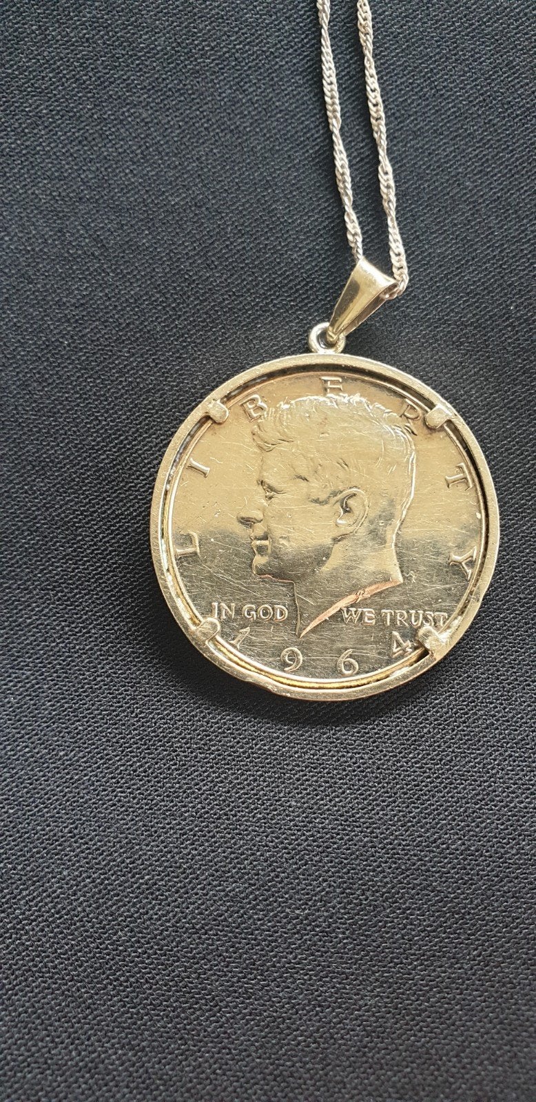 Halve silver dollar hanger 1964, Ophalen of Verzenden, Zilver