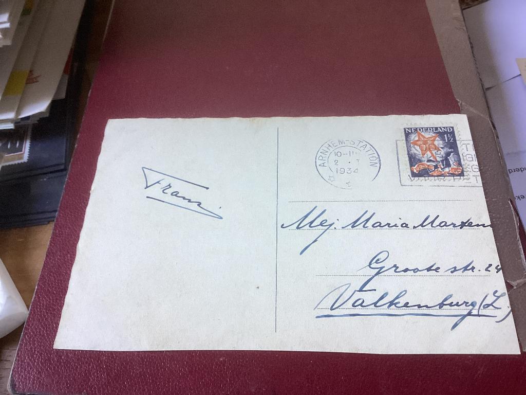 No2036 Kaart Arnhem10-2-1934 koop thans weldadigheids, Ophalen, Beschreven, Nederland