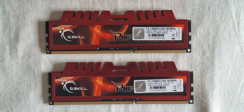 G.Skill Ripjaws X 8GB DDR3 (2x 4GB) - DDR3-1866 CL9, Computers en Software, 8 GB, DDR3, Ophalen of Verzenden, Zo goed als nieuw