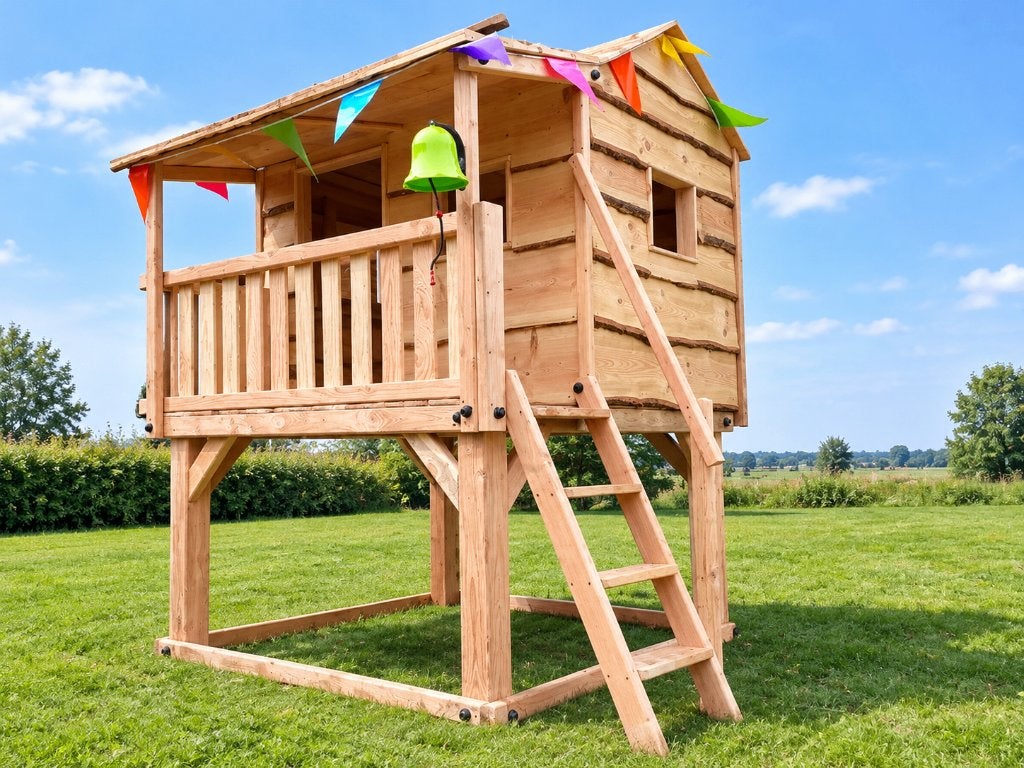 BOOMHUT VILLA speeltoren speelhuis klimtoren speeltoestel, Ophalen, Nieuw, Klimnet, Aanbouwonderdeel