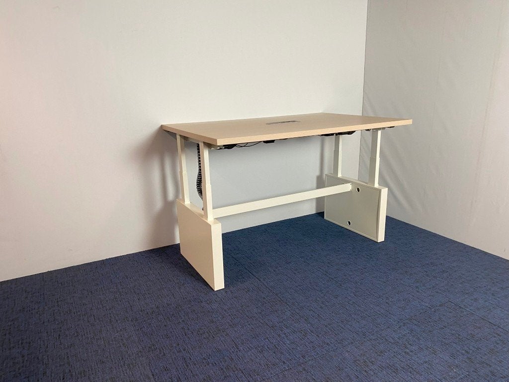 Zit/sta vergadertafel Vepa, 180 x 120 cm. - licht eiken blad, Ophalen, Zit-sta bureau, Gebruikt, 120 cm