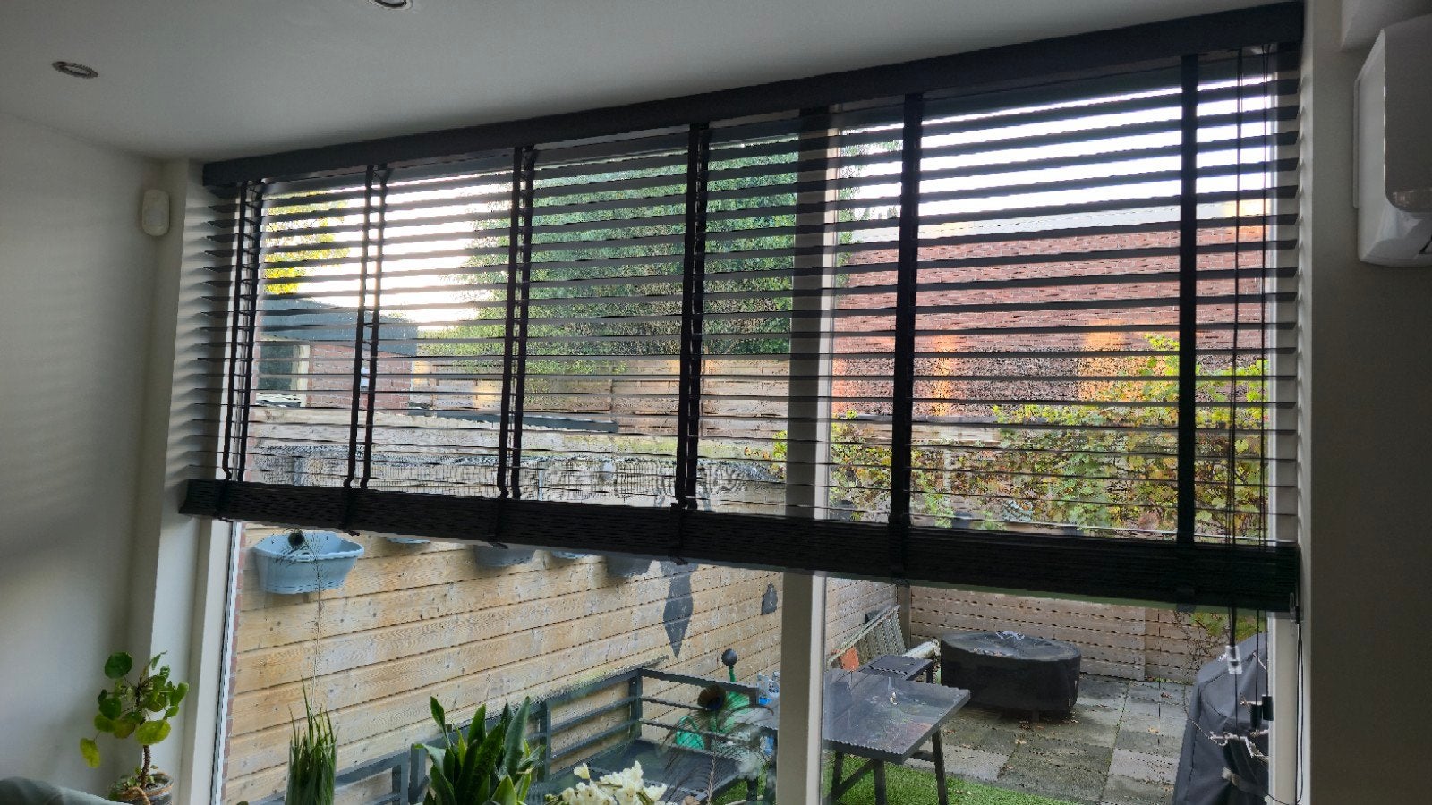 Houten jaloezieën 187,50x270cm, Huis en Inrichting, Jaloezie, Kwantum, Hout, Zo goed als nieuw