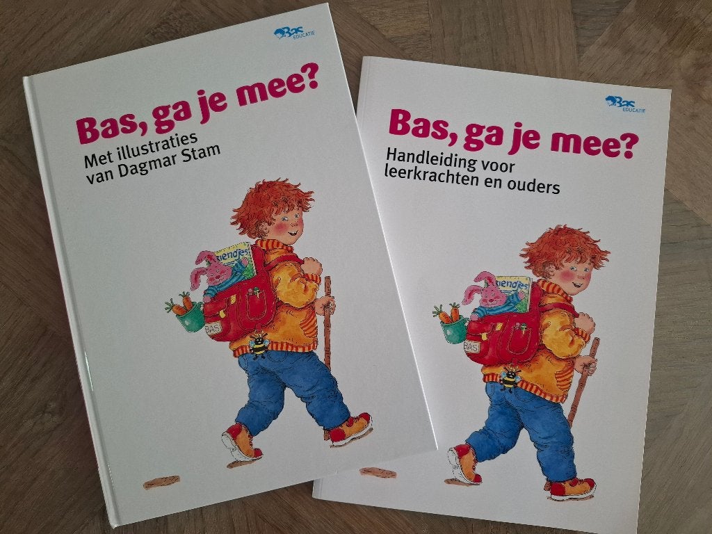 Prentenboek "Bas, ga je mee?" + Handleiding Dagmar Stam, Ophalen of Verzenden, Zo goed als nieuw, Carry Slee & Dagmar Stam, 3 tot 4 jaar