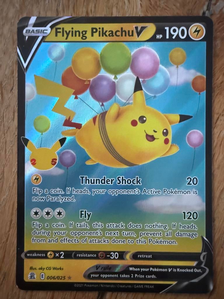 Flying Pikachu V CEL 006/025, Ophalen of Verzenden, Nieuw, Losse kaart
