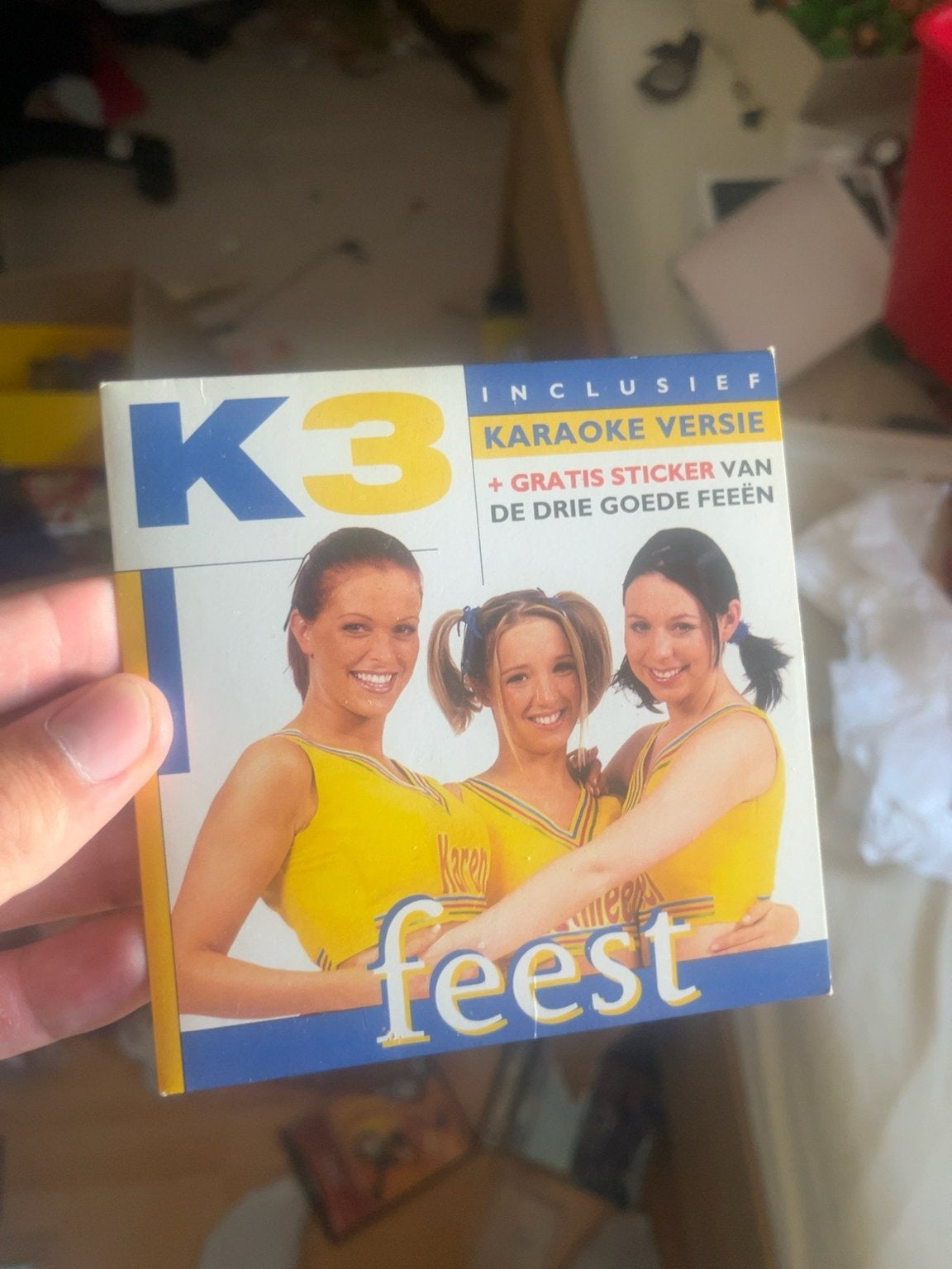 K3 Feest CD Single - Inclusief Karaoke Versie en Sticker, Gebruikt, Met bonustracks, Ophalen of Verzenden, 3 tot 5 jaar