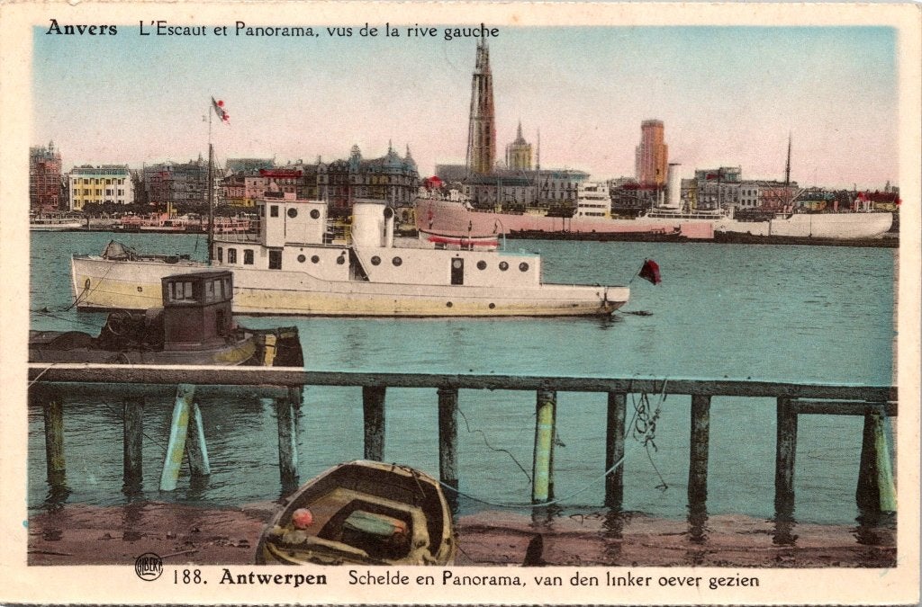Antwerpen België - 7 oude postkaarten Riviergezicht VII, Verzamelen, Ansichtkaarten | België, Verzenden, 1960 tot 1980, Gelopen