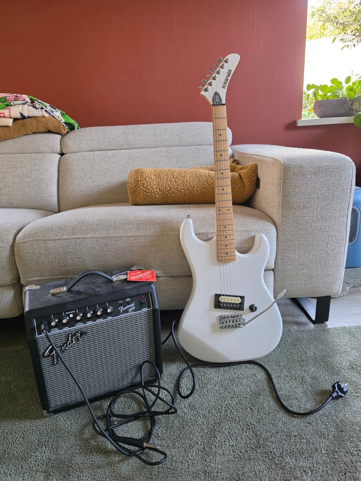 Kramer Baretta Special elektrische gitaar met Fender verst., Met versterker, Zo goed als nieuw, Solid body, Ophalen