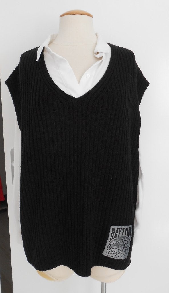 Divided oversized spencer zwart mt L, Divided, Zwart, Maat 42/44 (L), Ophalen of Verzenden