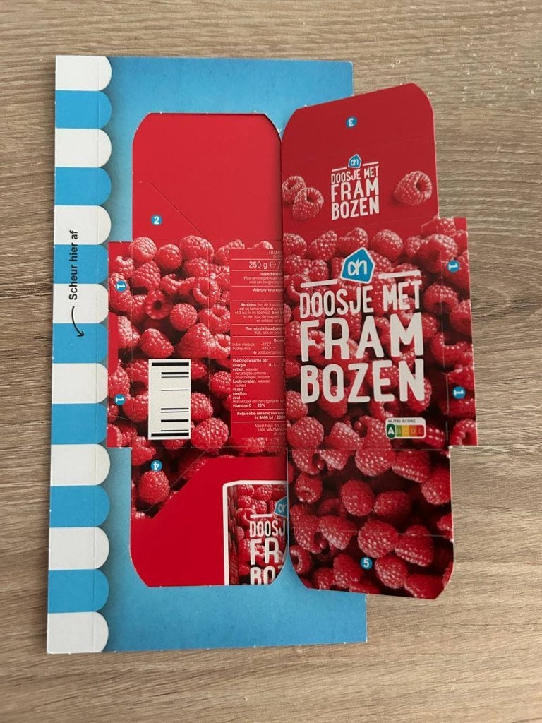 AH winkeltje mini's - Doosje met frambozen, Verzamelen, Albert Heijn, Ophalen