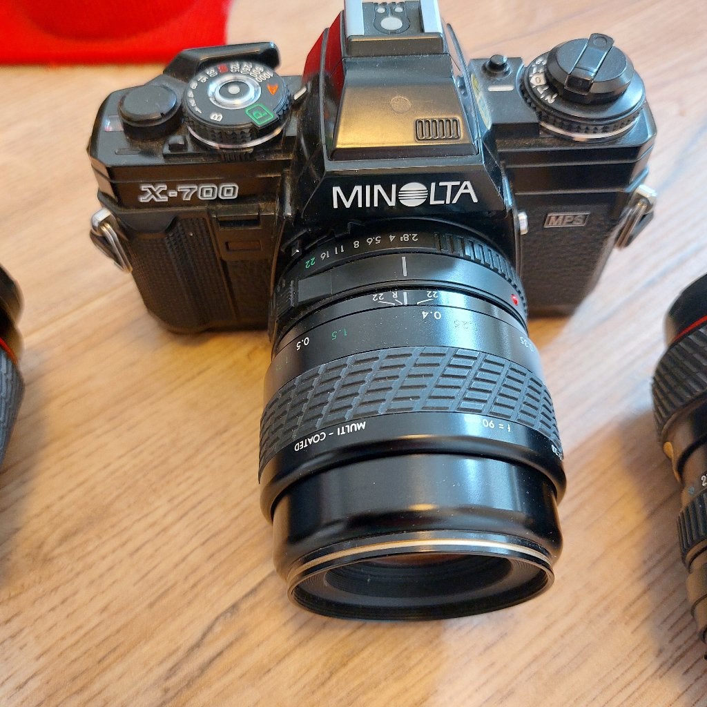 Minolta X700 met 3 lenzen, Ophalen of Verzenden, Zo goed als nieuw, Spiegelreflex, Minolta