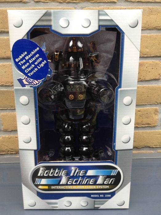 Vintage interactieve alarmklok Robby the robot nieuw in doos, Ophalen of Verzenden