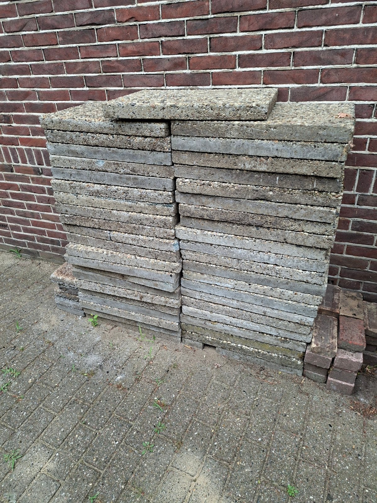 Grindtegels, Tuin en Terras, Tegels en Klinkers, Ophalen, Gebruikt, Beton, Terrastegels