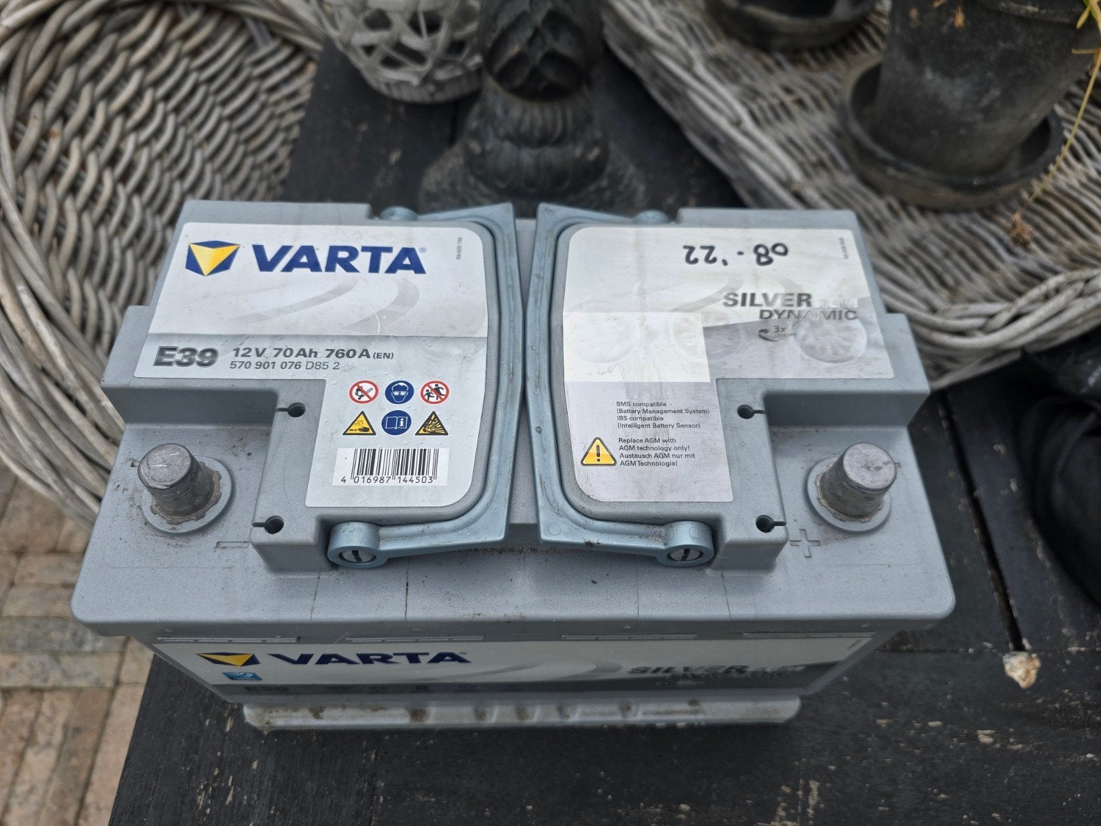 Varta Silver Dynamic E39 12V 70Ah 760A AGM accu, Auto-onderdelen, Accu's en Toebehoren, Ophalen