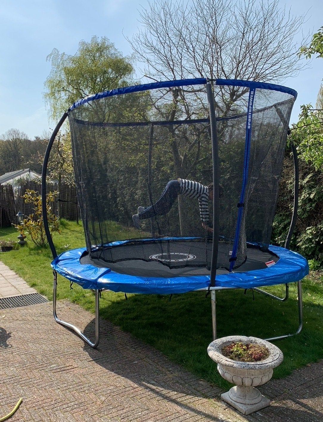 Grote, veilige trampoline (diam: 3m) voor uren springplezier, Ophalen, Gebruikt