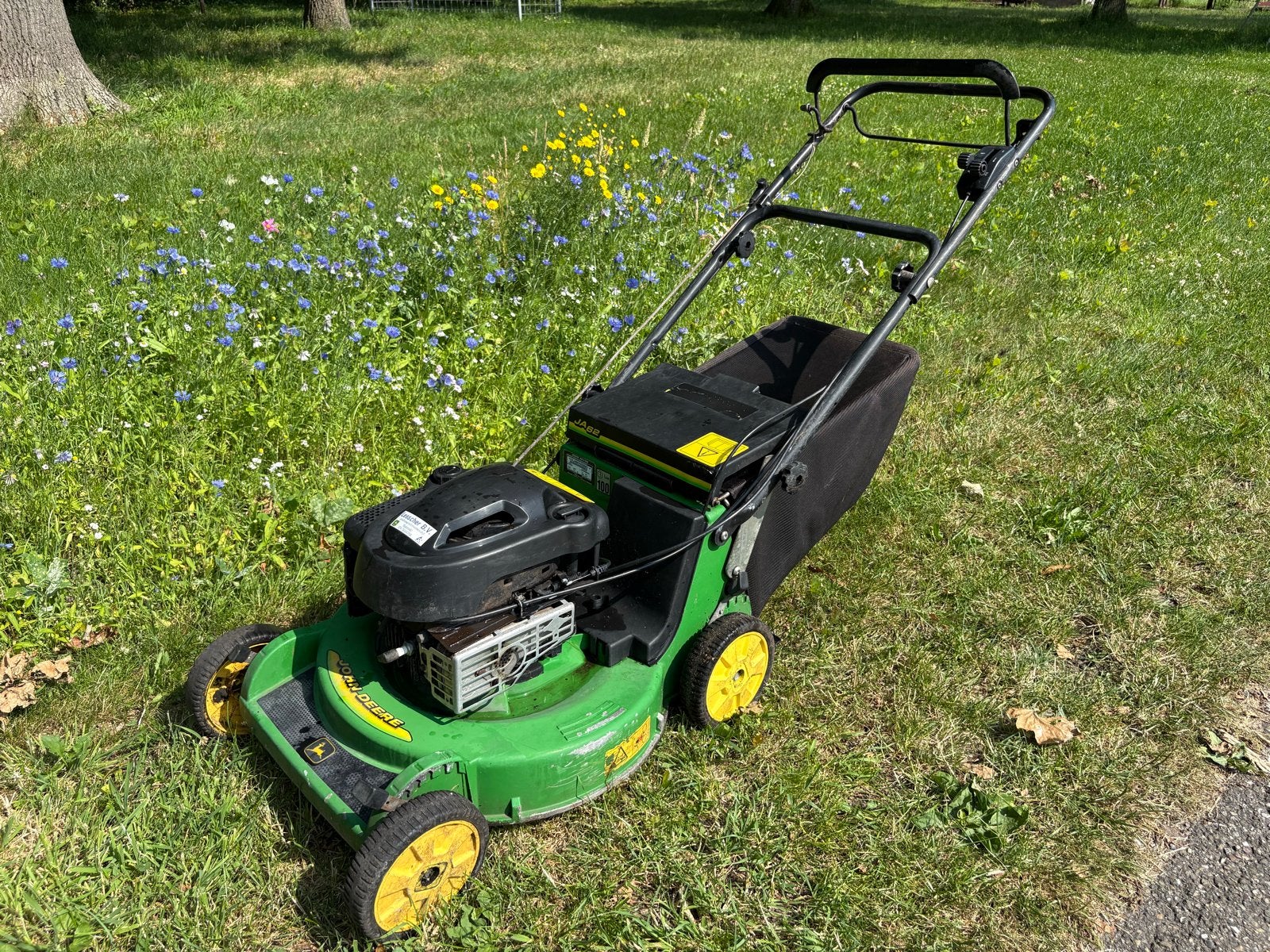 John Deere JA62 Benzine Grasmaaier met Aandrijving, Tuin en Terras, Grasmaaiers, Ophalen, Cirkelmaaier, Gebruikt, 40 t/m 49 cm