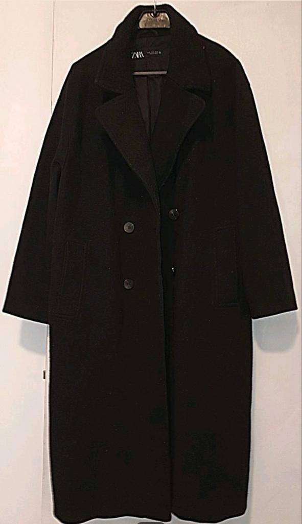 Zara Woman- Zwarte Lange Jas - Maat XL - Ophalen in DH., Kleding | Dames, Ophalen, Maat 46/48 (XL) of groter, Gedragen, Zara