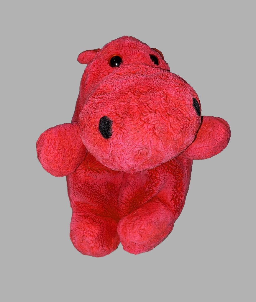 GEZOCHT: rode nijlpaard knuffel uit  1992, Ophalen of Verzenden