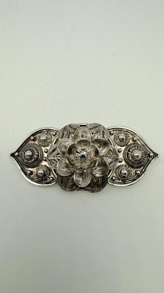 Antiek zilveren gave broche, Zeeuwse knopjes. Breed: 6 cm., Sieraden, Tassen en Uiterlijk, Antieke sieraden, Verzenden, Zilver