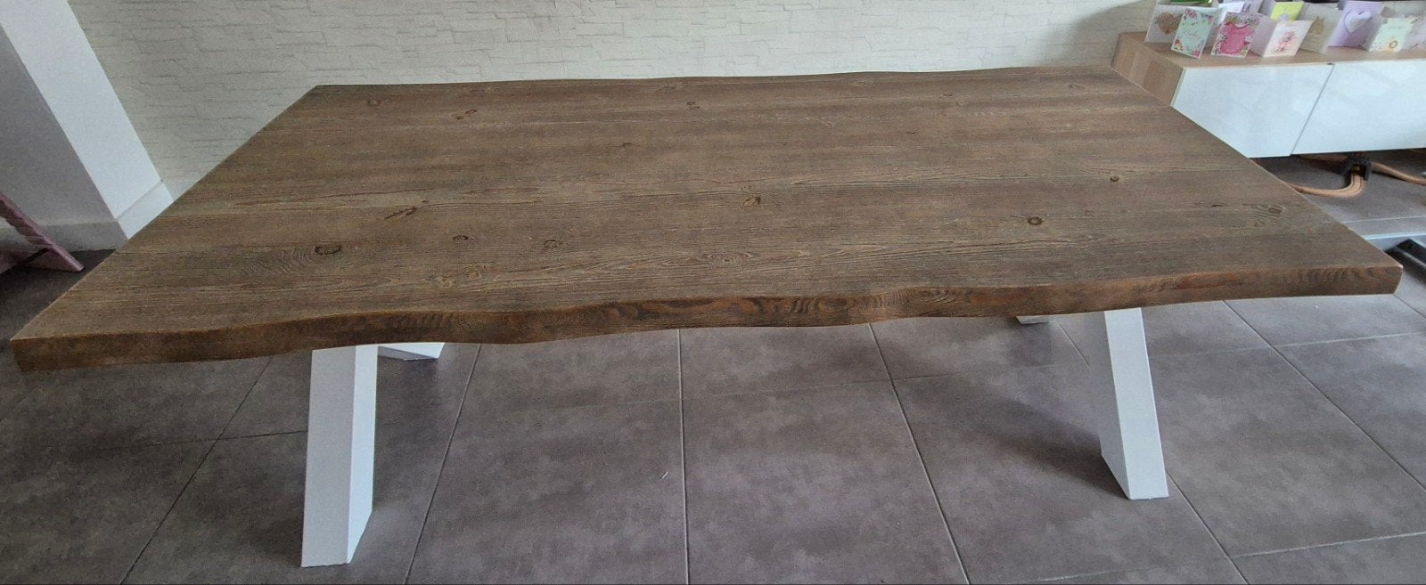 Boomstamtafel 220x100 cm, Ophalen, 200 cm of meer, 50 tot 100 cm, Vijf personen of meer