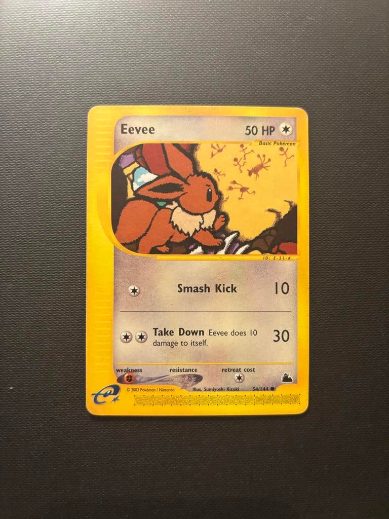 Pokémon Eevee Kaart - Vintage Collectible, Ophalen of Verzenden, Zo goed als nieuw, Losse kaart, Foil