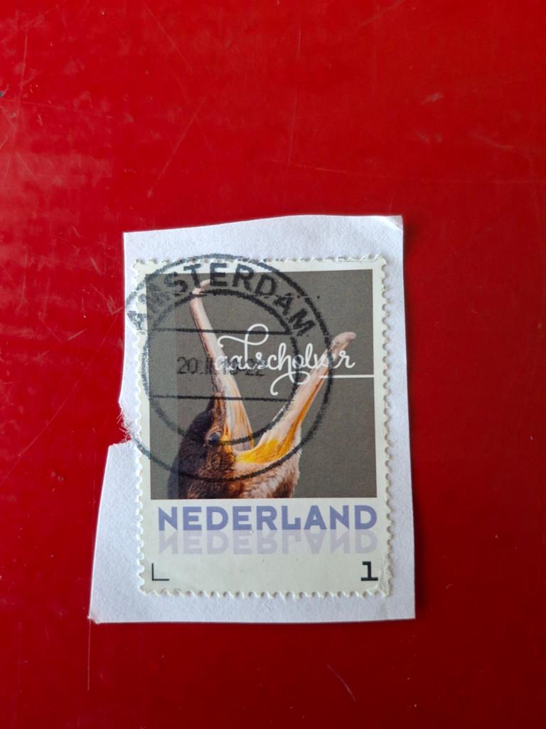 Nederlandse postzegel Aalscholver 2001, gestempeld, Ophalen of Verzenden, Na 1940, Gestempeld