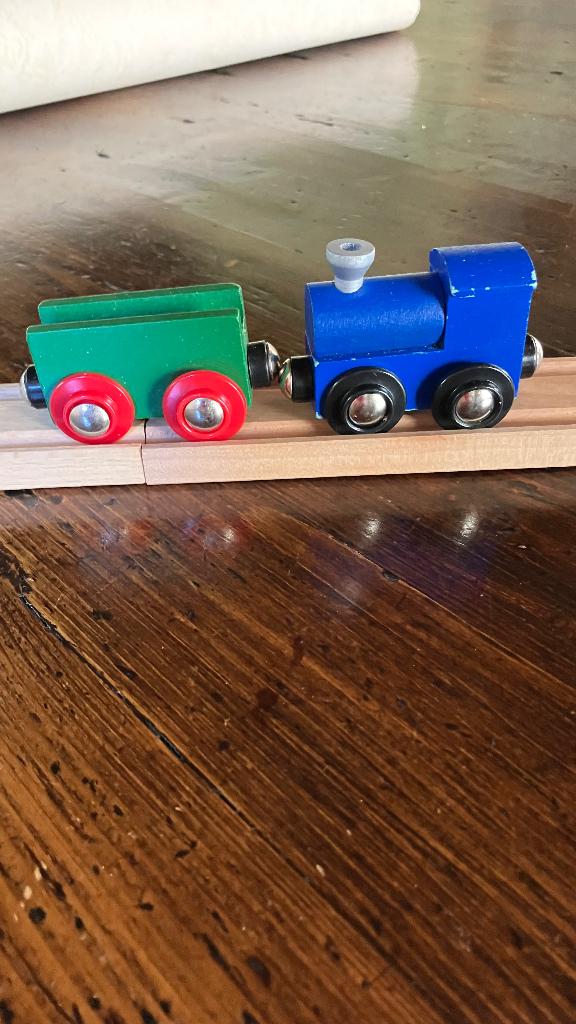 Houten treinrails, Kinderen en Baby's, Speelgoed | Houten speelgoed, Ophalen, Zo goed als nieuw, Duw- of Trekspeelgoed