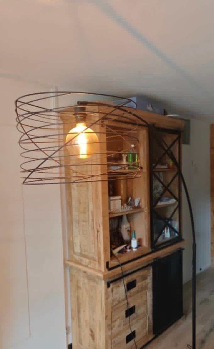 Booglamp 2 meter hoog - Exclusief lichtbron, Ophalen, Gebruikt, 200 cm of meer, E27 (groot)