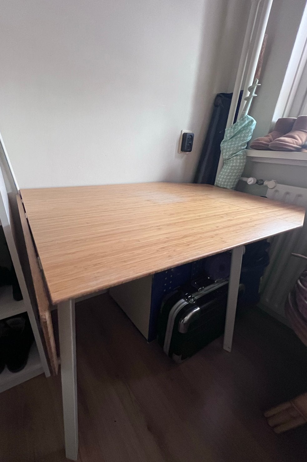 Uitschuifbare eettafel/bureau - opknapper, Huis en Inrichting, Ophalen, Gebruikt, 50 tot 100 cm, Rechthoekig