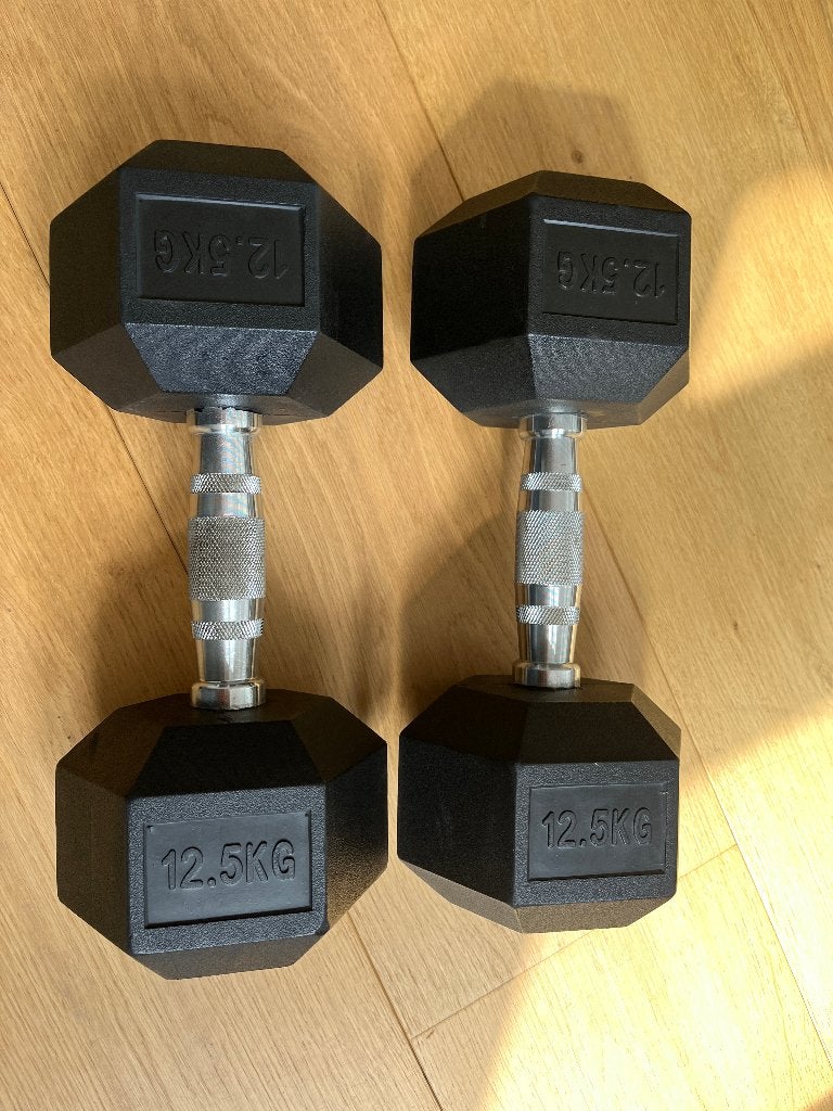 Hastings Hex Dumbbells 12,5 kg Paar zijn zo goed als nieuw, Ophalen, Zo goed als nieuw, Rug, Dumbbell