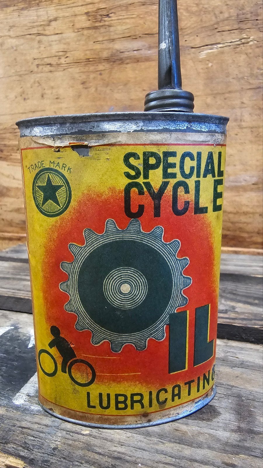 special cycle oil blikje oliespuitje, Verzamelen, Blikken, Ophalen of Verzenden, Gebruikt, Overige