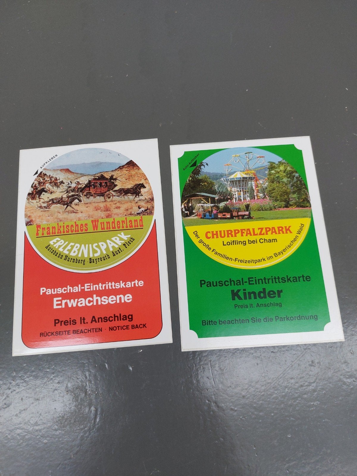 entreekaarten Duitse pretparken en sticker, Eén persoon