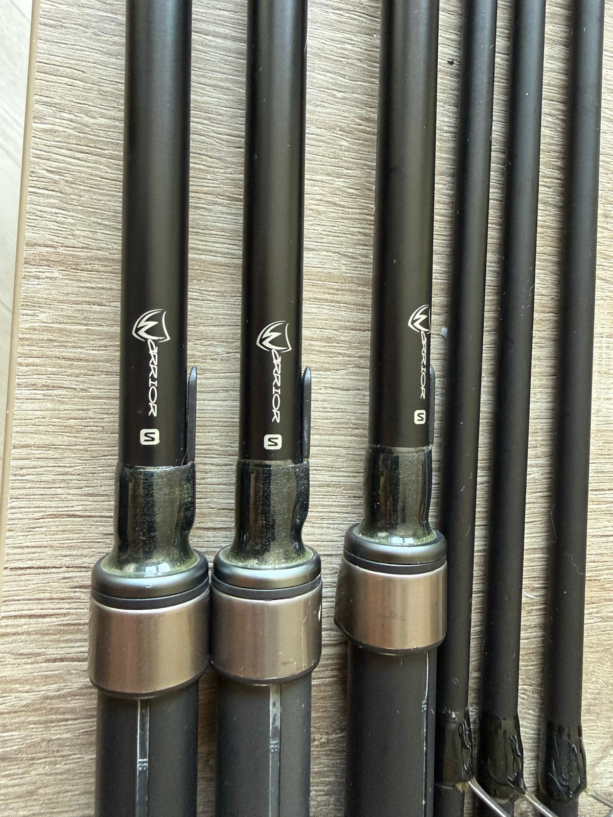 Set van 3 Fox Warrior S karperhengels - 12ft 3.00lb, Watersport en Boten, Hengelsport | Karpervissen, Ophalen of Verzenden, Zo goed als nieuw