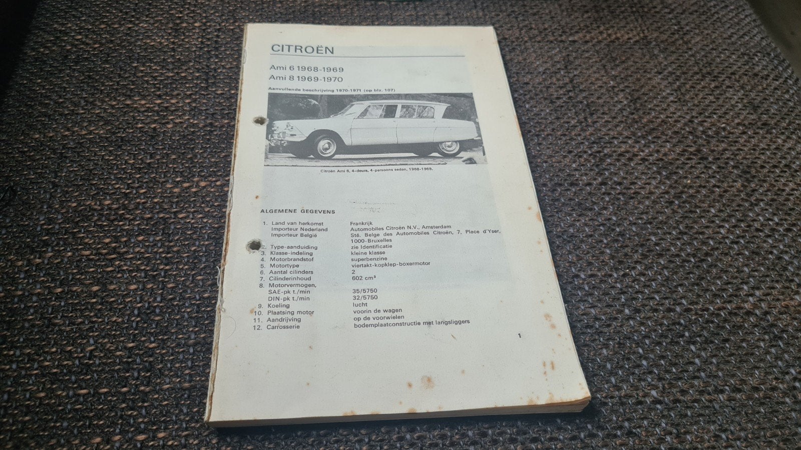 Citroën Ami 6 8 vraagbaak 1968 1970, Ophalen of Verzenden, Gelezen, Citroën