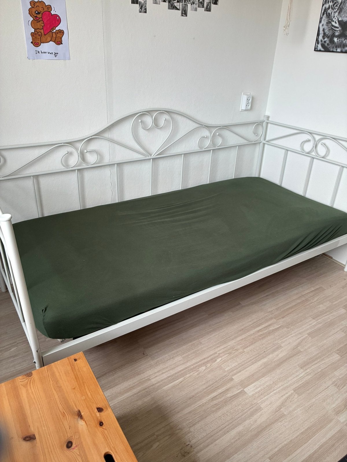 Wit 1 persoonsbed met leuk frame, Ophalen, Overige materialen, 90 cm, Eenpersoons
