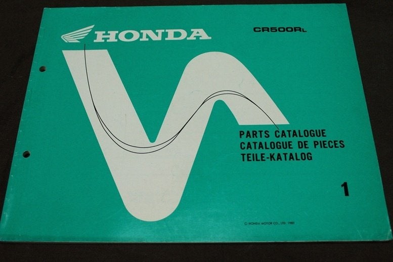 Honda CR500Rl 1989 motorcycle parts catalogue CR500 R, Motoren, Ophalen of Verzenden, Honda