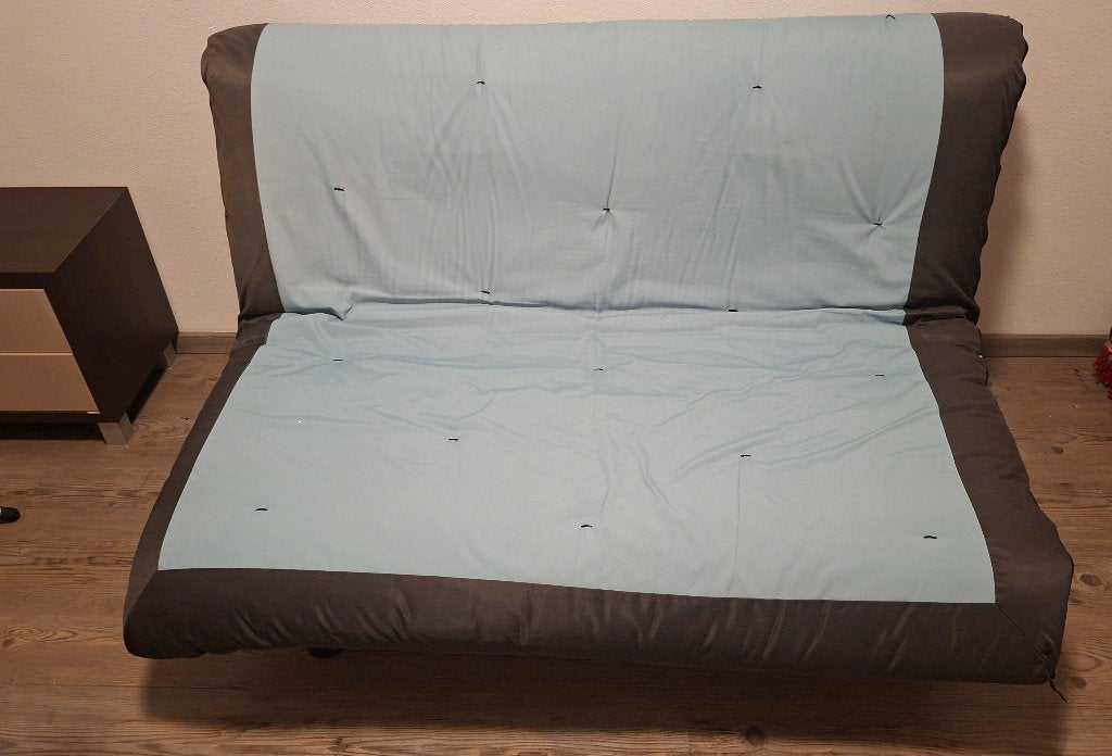 Slaapbank 195x145x35, inklapbaar, Huis en Inrichting, Ophalen, Gebruikt, Tweepersoons, 140 cm
