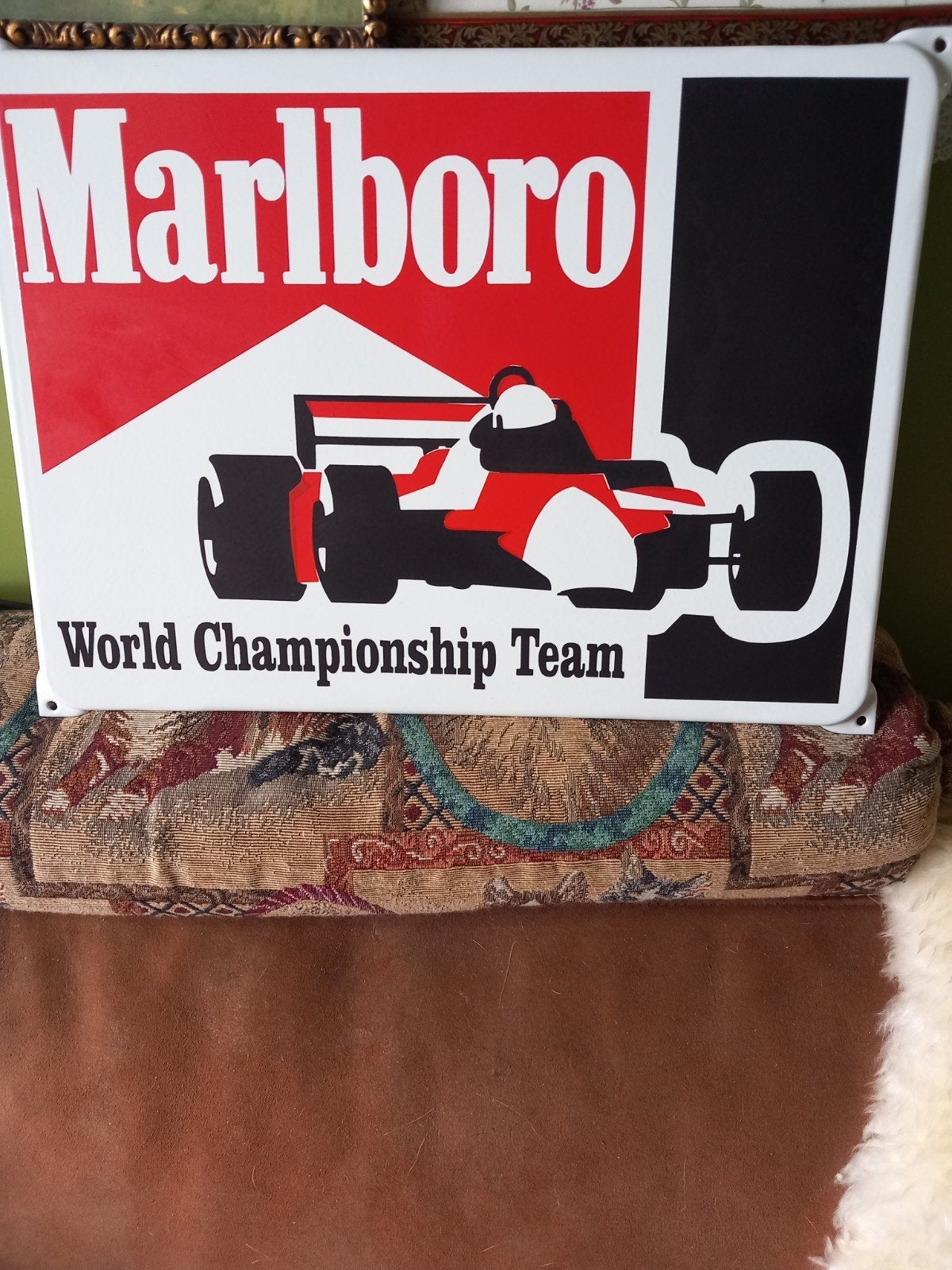 Super mooi groot emaile bord  Marlboro  racing world champig, Ophalen of Verzenden, Zo goed als nieuw, Reclamebord