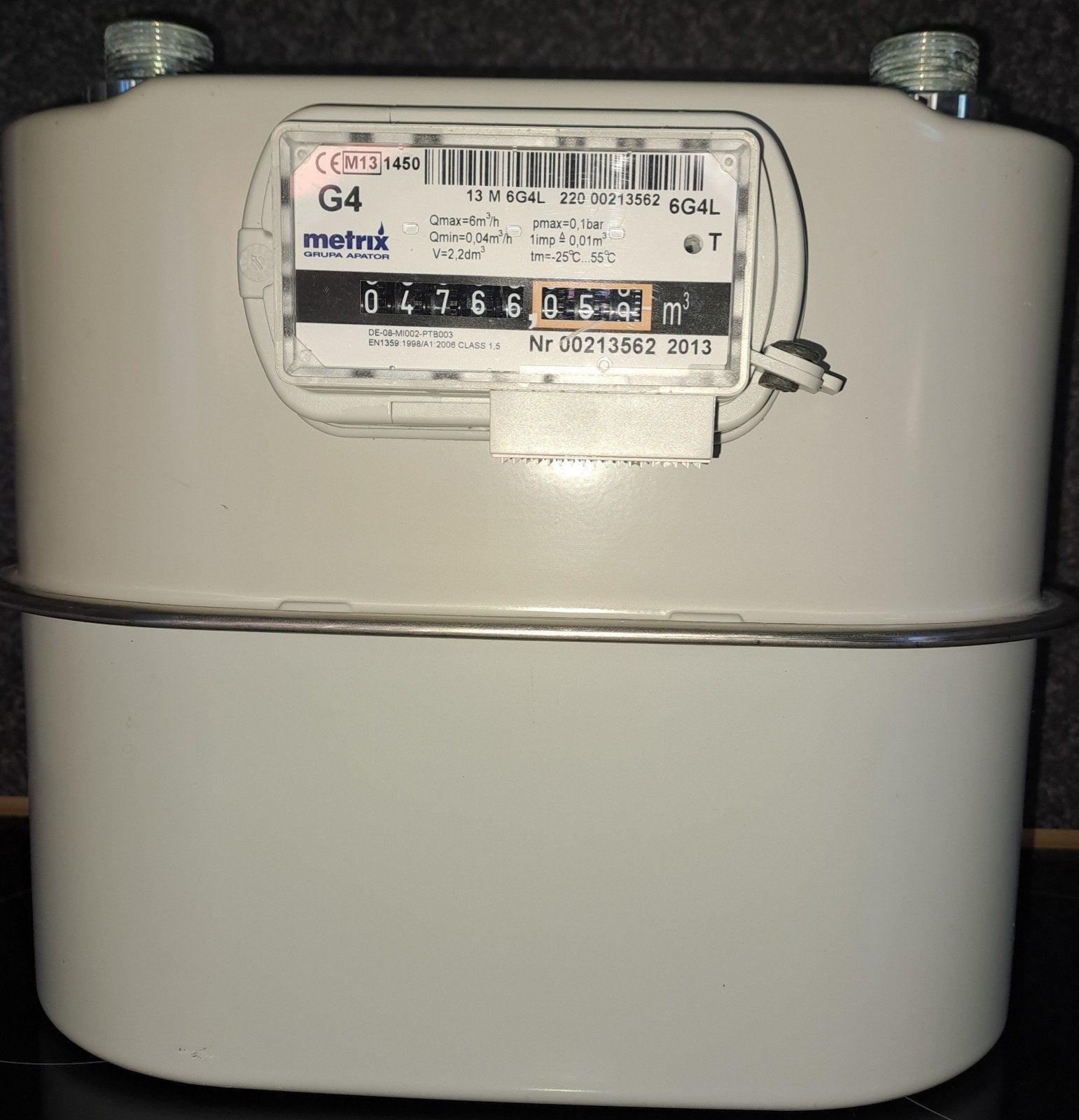 gasmeter g4 tussenmeter, Ophalen of Verzenden, Zo goed als nieuw
