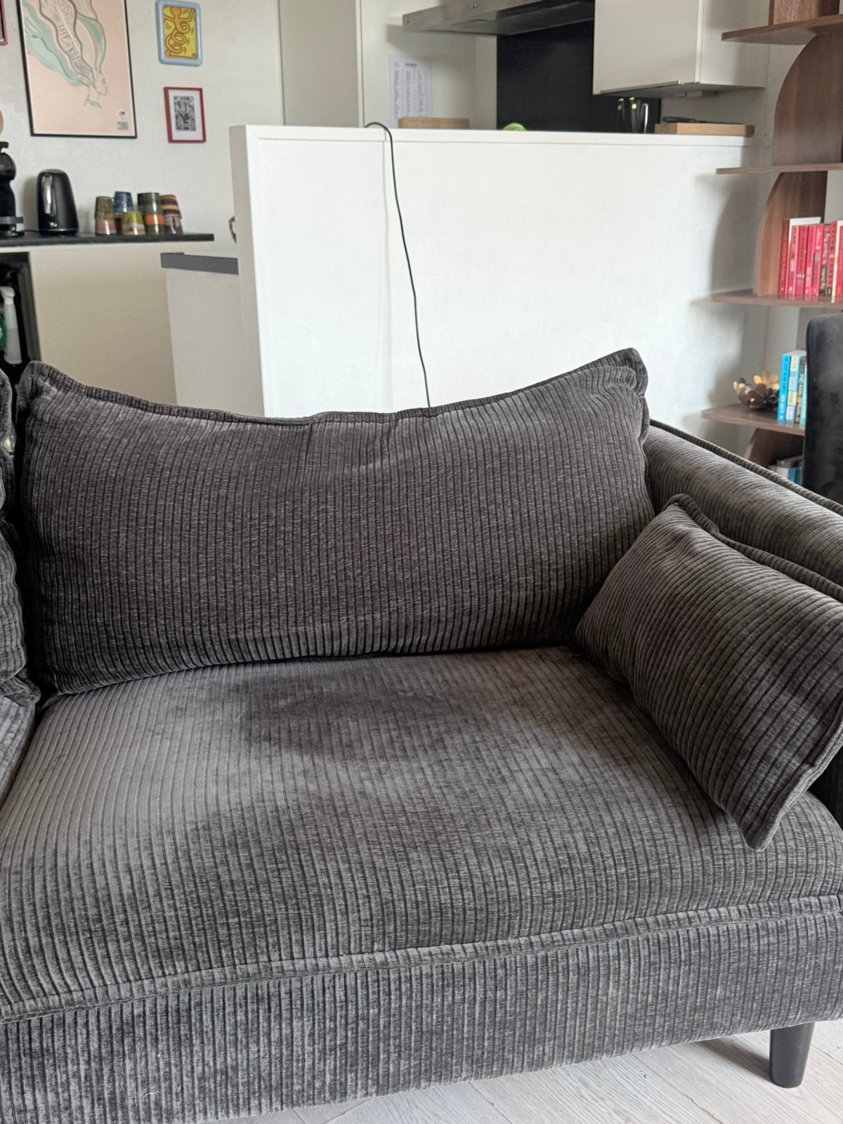 Bank leen bakker, Huis en Inrichting, Banken | Bankstellen, Overige materialen, Rib corduroy, 75 tot 100 cm, Zo goed als nieuw