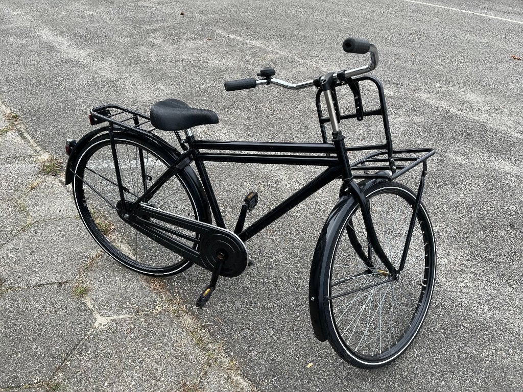 Zwarte transportfiets, Terugtraprem, Gebruikt, Onbekend, 49 tot 53 cm