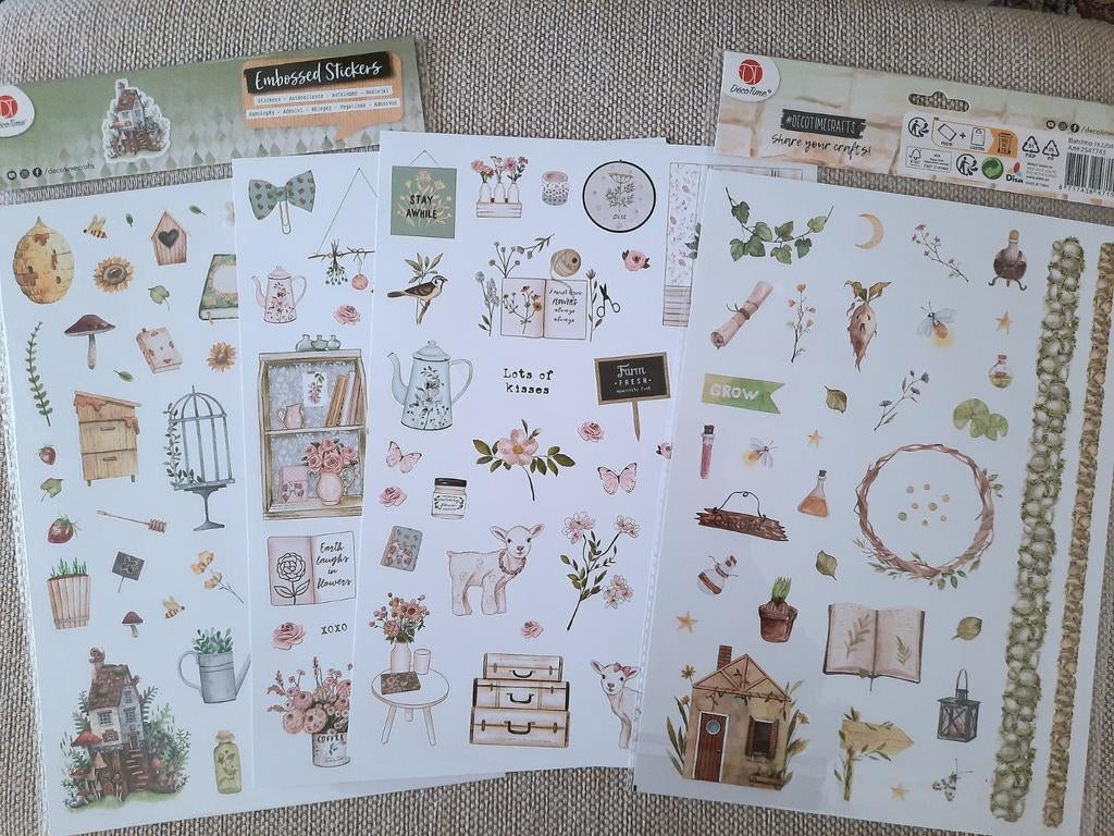 Decotime embossed stickervellen B, Ophalen of Verzenden, Nieuw, Meerdere stickers
