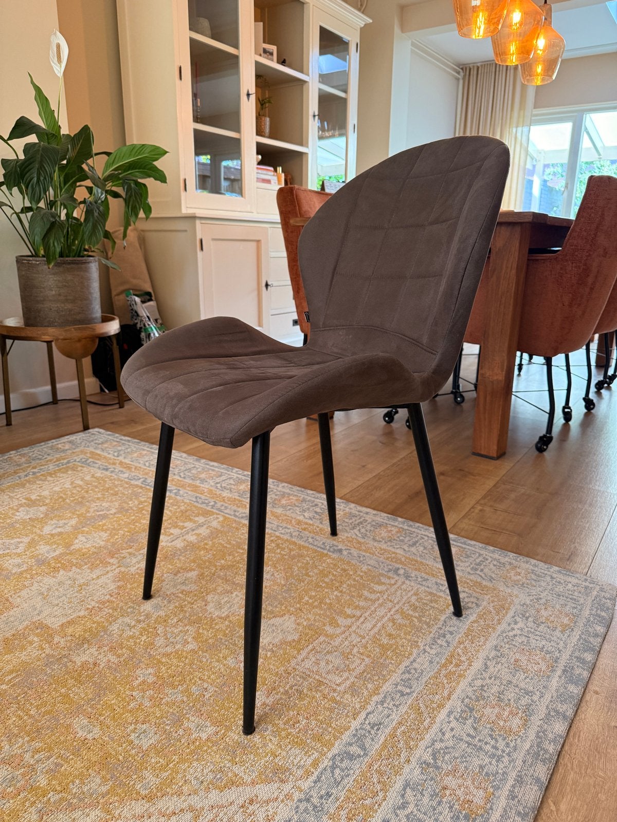 4 Goossens eetkamerstoelen - Antraciet grijs, Ophalen, Zo goed als nieuw, Vier, Stof