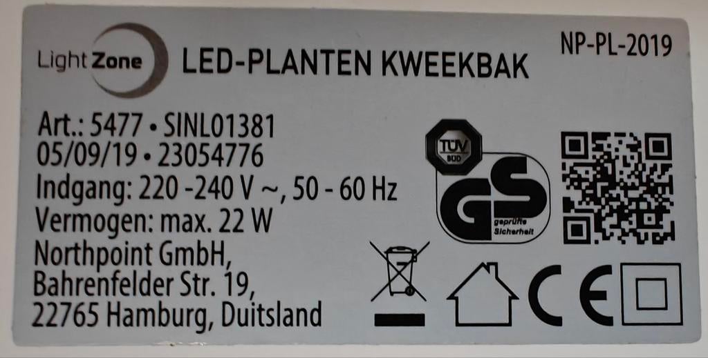 2 st. Light Zone LED Planten Kweekbakken, Ophalen of Verzenden, Kweekbak