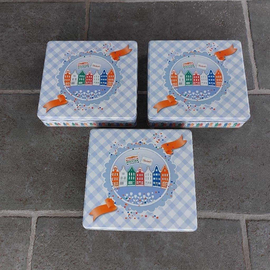 3 Koekblikken/Koektrommels Verkade, Ophalen of Verzenden, Zo goed als nieuw, Koek(jes), Verkade